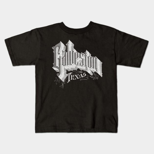 Vintage Galveston, TX Kids T-Shirt by DonDota